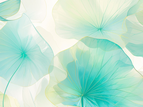 New Chinese style green abstract lotus leaf wallpaper mural