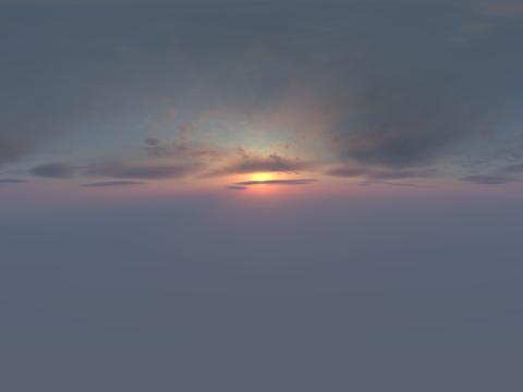 Seamless Sunrise Sunset Cloudy Blue Sky Landscape Landscape HDR Panorama