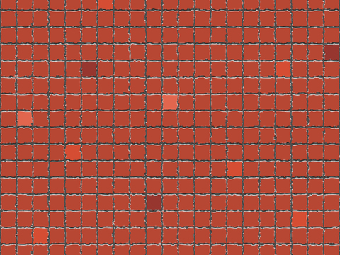 French retro red jump color irregular edge mosaic