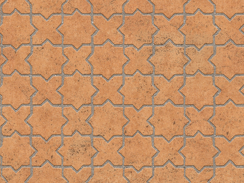 Seamless Pottery Tile Geometric Patchwork Floor Tile Sidewalk Road Ground Square Paving