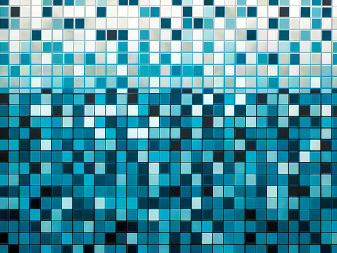 Blue White Gradient Mosaic