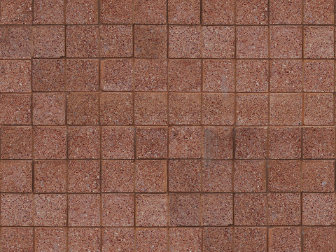 Seamless red square brick parquet floor tile outdoor sidewalk road ground square paving