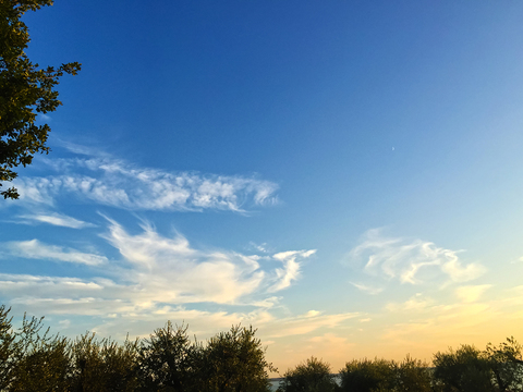 Sunrise sunset cloudy sky landscape landscape