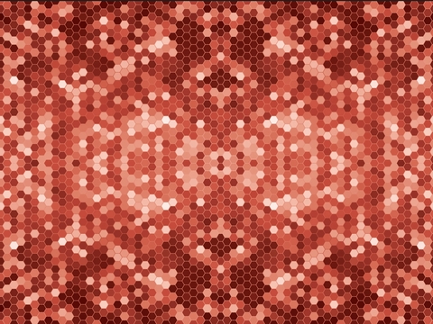 Seamless Red Hop Color Hexagonal Brick Mosaic