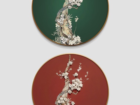 New Chinese Round Flower and Bird Decorative Painting