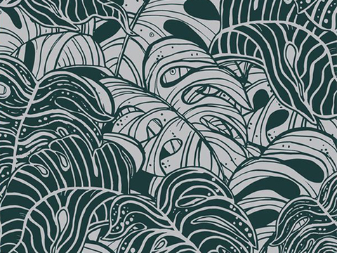 Plant print wallpaper