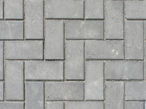 Square brick sidewalk