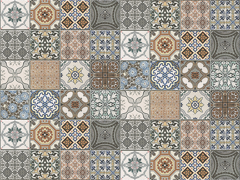 Seamless Retro Style Marble Stone Patchwork Pattern Tiles Small Tiles Antique Tiles Floor Tiles Wall Tiles