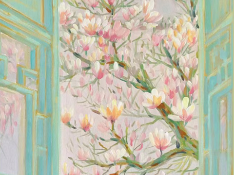 Oil painting plant decorative painting