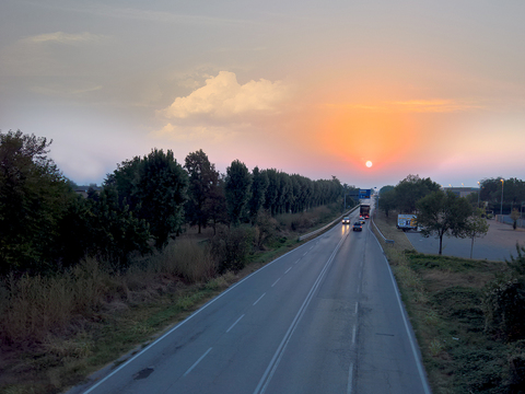 Sunrise sunset cloudy sky landscape landscape