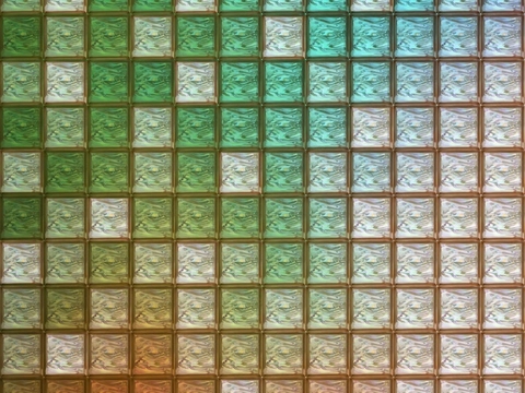 Color gradient glass brick