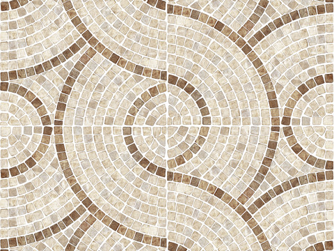 Seamless beige shaped mosaic ceramic marble mosaic