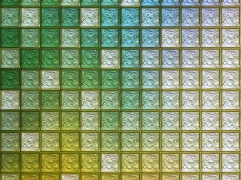 Color gradient glass brick