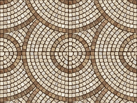 seamless beige round mosaic ceramic marble mosaic