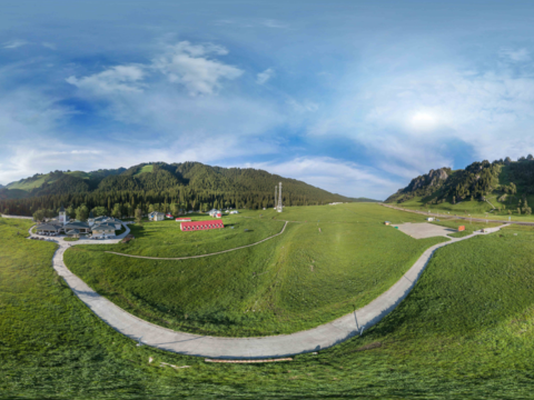 Blue Sky White Clouds Sky Valley Nature Vacation Panoramic Sky