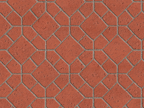 Seamless Pottery Tile Geometric Patchwork Floor Tile Sidewalk Road Ground Square Paving