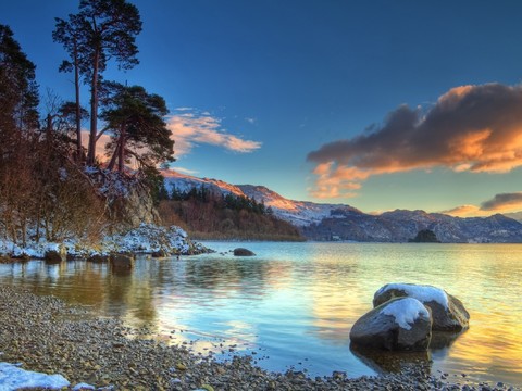 mountain forest lake