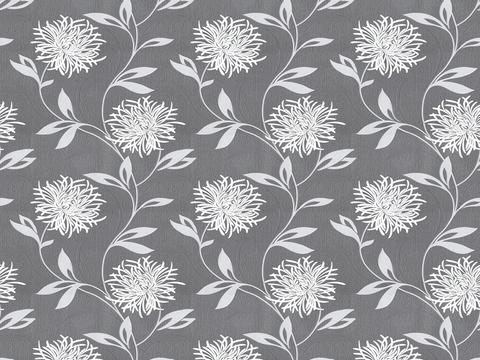 Seamless Grey European Pastoral Style Floral Pattern Wallpaper Wall Cloth Wall Cloth