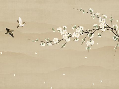 Chinese ink plum blossom decorative painting