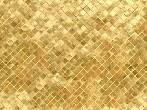 Seamless Gold Color Stainless Steel Mosaic Brass Metal Plate