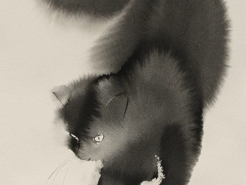 Animal Ink Painting Cat