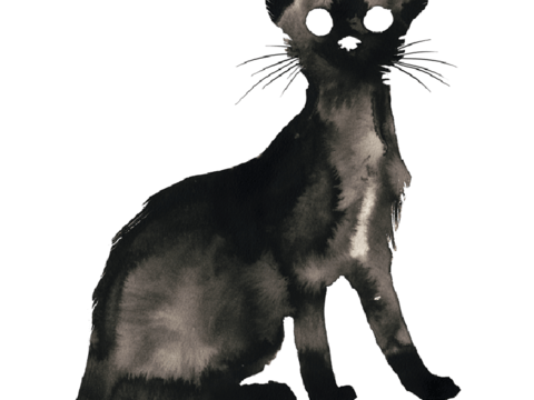 Animal Ink Painting Cat