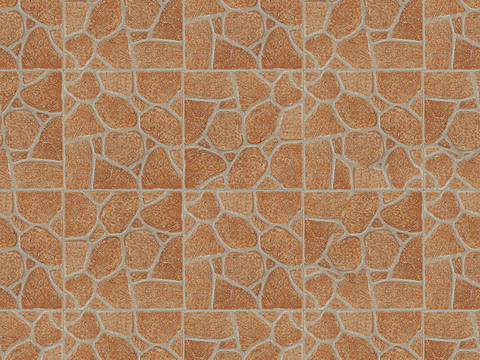 Seamless Yellow Pottery Tile Geometric Patchwork Floor Tile Sidewalk Road Ground Square Paving