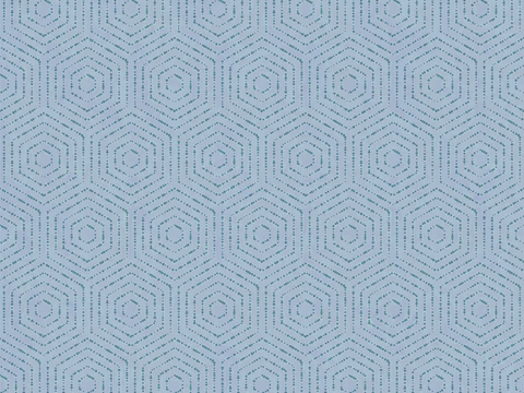 Seamless blue hexagonal geometric texture carpet