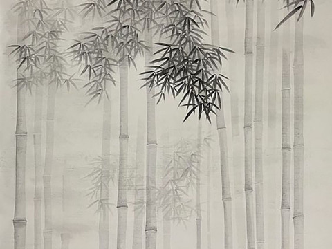 Bamboo forest ink painting