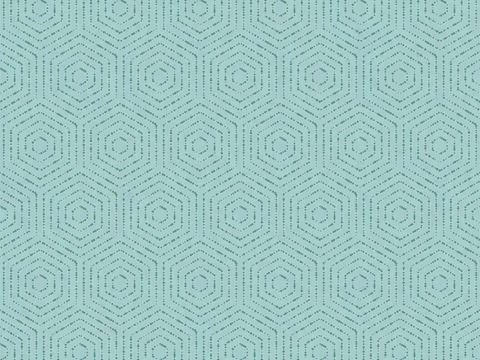 Seamless blue-green hexagonal geometric texture carpet