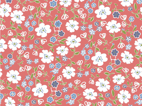 Seamless American red floral wallpaper