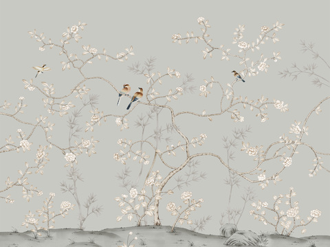 New Chinese flower and bird wallpaper