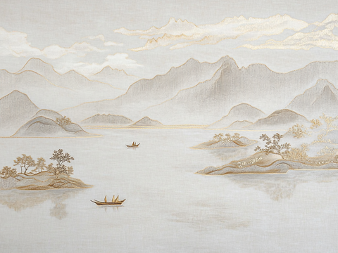 New Chinese style landscape mural