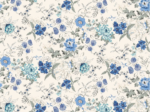 seamless blue floral wallpaper