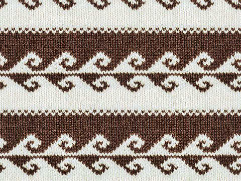 Seamless Brown Wool Jacquard Knit Pattern Cloth Fabric