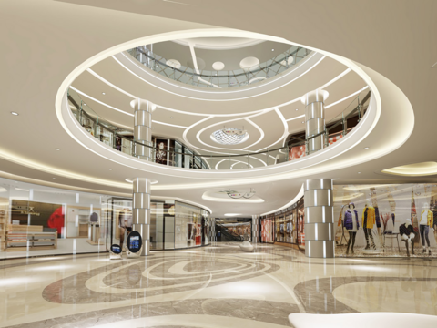 Modern shopping mall_indoor_shopping mall shop_shopping mall aisle_shopping mall atrium