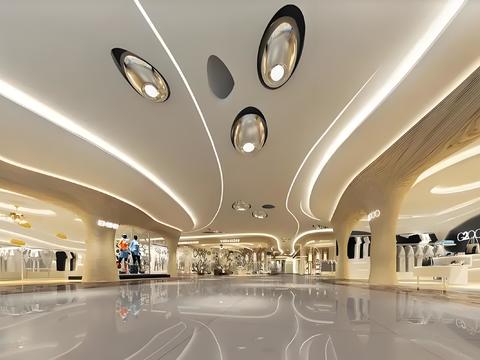 Modern shopping mall_indoor_shopping mall shop_shopping mall aisle_shopping mall atrium