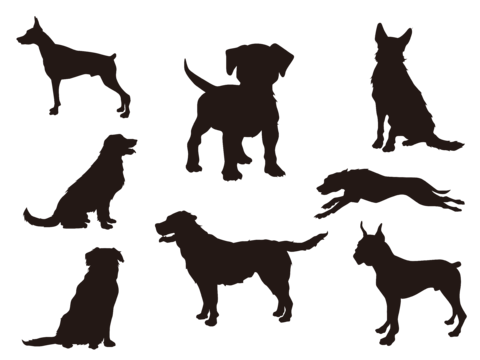 PSD Free Picking Dog Silhouette Animal Silhouette