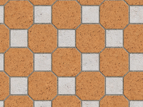 Seamless Pottery Tile Geometric Patchwork Floor Tile Sidewalk Road Ground Square Paving