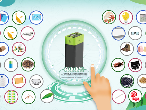 Environmental protection interactive touch screen garbage disposal interactive screen