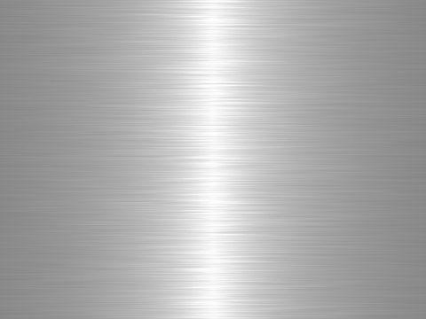 Silver gray brushed stainless steel polished metal plate