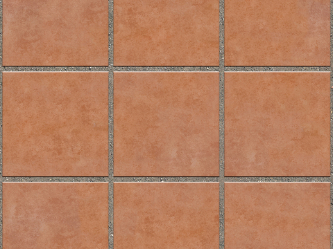 Seamless red terracotta tile parquet floor tile sidewalk road ground square paving