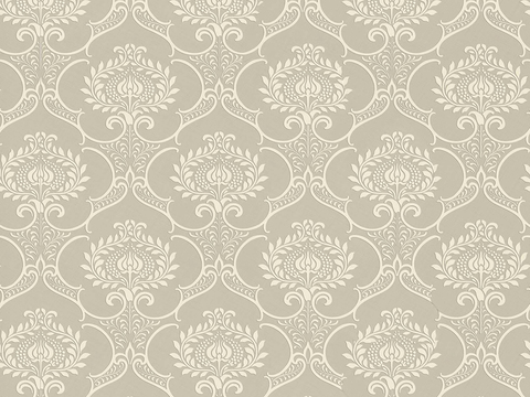 Seamless creamy-white European French classical pattern wallpaper wall covering wall covering