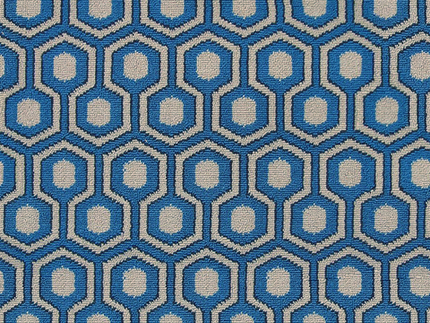 Seamless modern hotel office blue geometric pattern carpeted floor mat