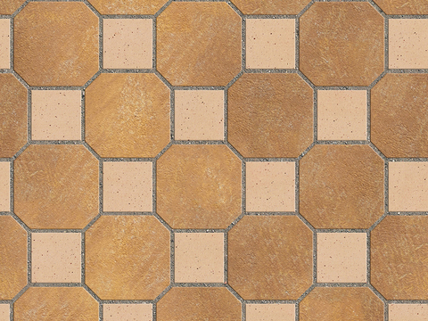 Seamless Pottery Tile Geometric Patchwork Floor Tile Sidewalk Road Ground Square Paving