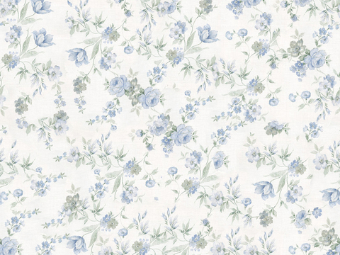 Seamless Blue European Pastoral Style Floral Pattern Wallpaper Wall Cloth Wall Cloth