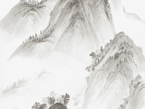 Chinese traditional painting landscape painting scroll wallpaper screen hanging painting