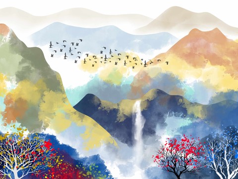 Chinese Landscape Decorative Painting