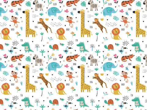 Seamless children's room cartoon wallpaper