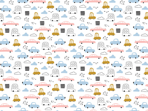 Seamless children's room cartoon wallpaper